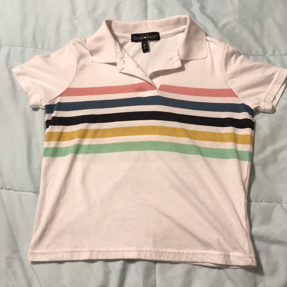 Striped collared shirt